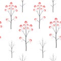 Winter forest seamles vector pattern