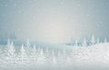 Winter forest. snow-covered spruces on hill. landscape. christmas theme