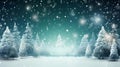 Winter forest with snow and falling snowflakes, Christmas background, Generative AI ilustrations Royalty Free Stock Photo