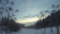 Winter forest at sunrise