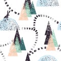 Winter forest trail pattern