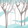 Winter forest. Tree branches silhouettes. Royalty Free Stock Photo