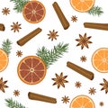 A winter fragrance seamless pattern Royalty Free Stock Photo