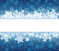 Winter frame with paper snowflakes on blue. Vector illustration Royalty Free Stock Photo