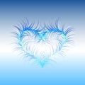 Winter frost heart pattern - vector illustration Royalty Free Stock Photo