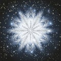 Winter frosted snowflake wallpaper, vector