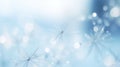 Winter frosted window glass blue color background