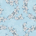 Winter frosty light blue pattern. Abstract seamless vector background Royalty Free Stock Photo