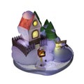 Winter Frosty Micro World: A cottage covered with snowdrifts Royalty Free Stock Photo