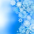 Winter frozen background with snowflakes.