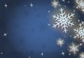 Winter frozen background with snowflakes, vector.