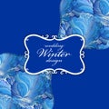 Winter frozen glass background pattern. Vintage label design.