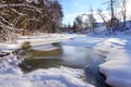 Winter frozen river