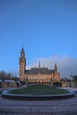Peace Palace, Vredespaleis, under a pure gradient blue sky, seat of the International Court of Justice, Royalty Free Stock Photo