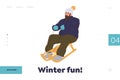 Winter fun concept for landing page offering different recreation entertainment for people