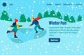 Winter fun Landing page templates Royalty Free Stock Photo