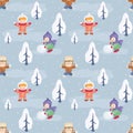 Winter fun seamless pattern