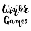 Winter games black lettering text