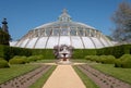 The Winter Garden with crown on top, part of the Royal Greenhouses at Laeken, Brussels, Belgium.