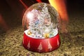 winter glass ball on a table Royalty Free Stock Photo