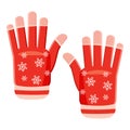 Winter gloves icon, cartoon style