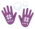 Winter gloves and snowballs