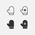 Winter gloves vector icon illustration for web and mobil app on grey background Royalty Free Stock Photo