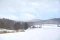 Winter in Goettingen, Germany. Landscape with snow covered trees and houses. Royalty Free Stock Photo