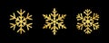 Snowflake line set with golden color Royalty Free Stock Photo