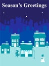 Winter graphic with houses Royalty Free Stock Photo