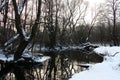 Winter graphics of the small river.