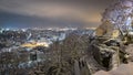 Winter in Graz - view from the landmark hill Schlossberg