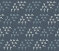 Winter Grey Garden Leaf Seamless Pattern. Tossed Hand Drawn Flower Petal Stem for Trendy Background. Steel Gray Cool Blue Muted