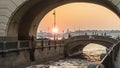 Winter Groove Canal Saint Petersburg Russia. Tourist routes. Sunset through the arch Royalty Free Stock Photo