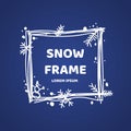 Winter hand drawn frame. Element for your xmas design.