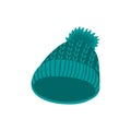 winter hat. blue winter hat. isolated on white background, Royalty Free Stock Photo