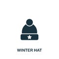 Winter Hat icon. Monochrome simple Clothes icon for templates, web design and infographics Royalty Free Stock Photo