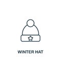 Winter Hat icon. Monochrome simple Clothes icon for templates, web design and infographics Royalty Free Stock Photo
