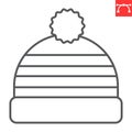 Winter hat line icon