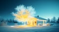 Winter Haven: House with Tree in the Foreground