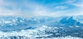 Winter Dachstein mountain massif panorama