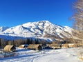 Winter Hemu village in Xinjiang, China Royalty Free Stock Photo