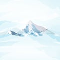 Winter High Mountains in Clouds - Vector Illustration