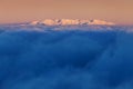 Winter High Tatras mountain range panorama with many peaks and clear sky. Sunny day on top of snowy mountains. Royalty Free Stock Photo