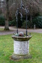 Old marvel water fountain in park Royalty Free Stock Photo