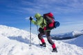 Winter hiking in the mountains . Royalty Free Stock Photo