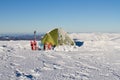 Winter hiking in the mountains. Royalty Free Stock Photo