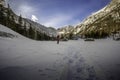 Winter hiking in Rocky Mountain National Park, Colorado, USA