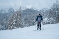 Winter hiking in snow covered mountain VeleÃÂ¾. Royalty Free Stock Photo