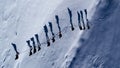 Winter hiking team in the summit mountains Royalty Free Stock Photo